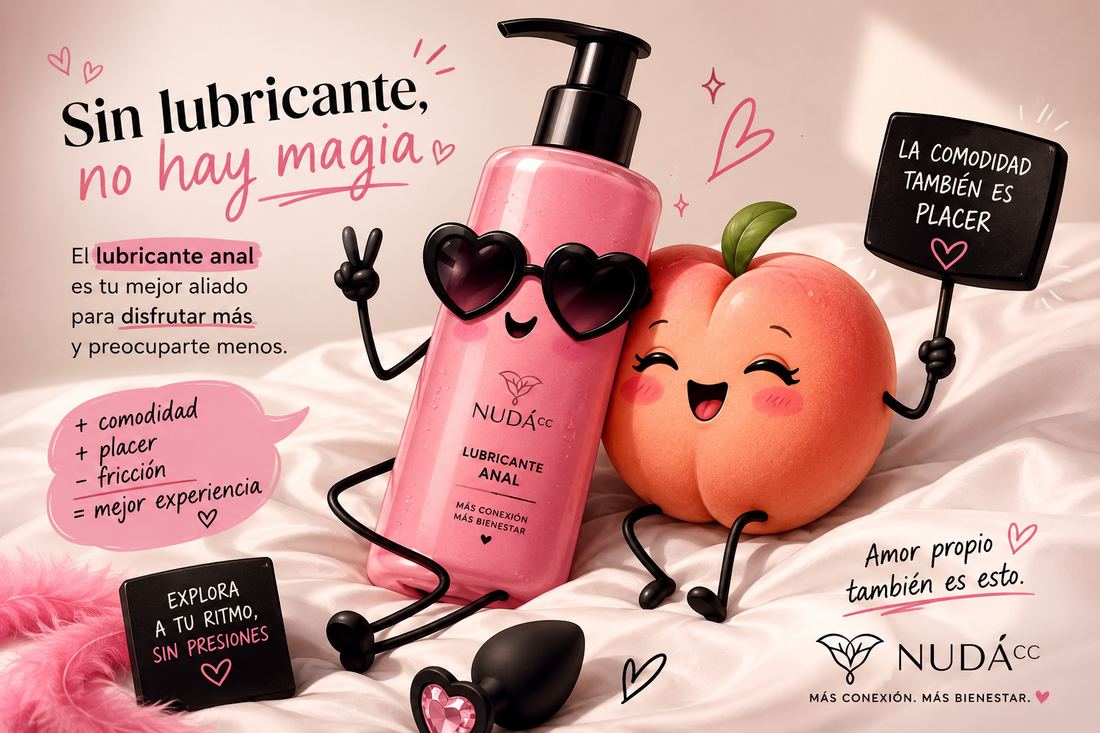 Ilustración sobre qué es un lubricante anal y cuándo utilizarlo, guía para principiantes que buscan una experiencia más cómoda y placentera.