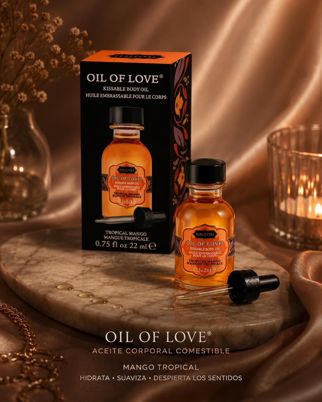Kama Sutra Oil of Love Mango con Aplicador | Aceite Corporal para Juegos Previos | Nuda