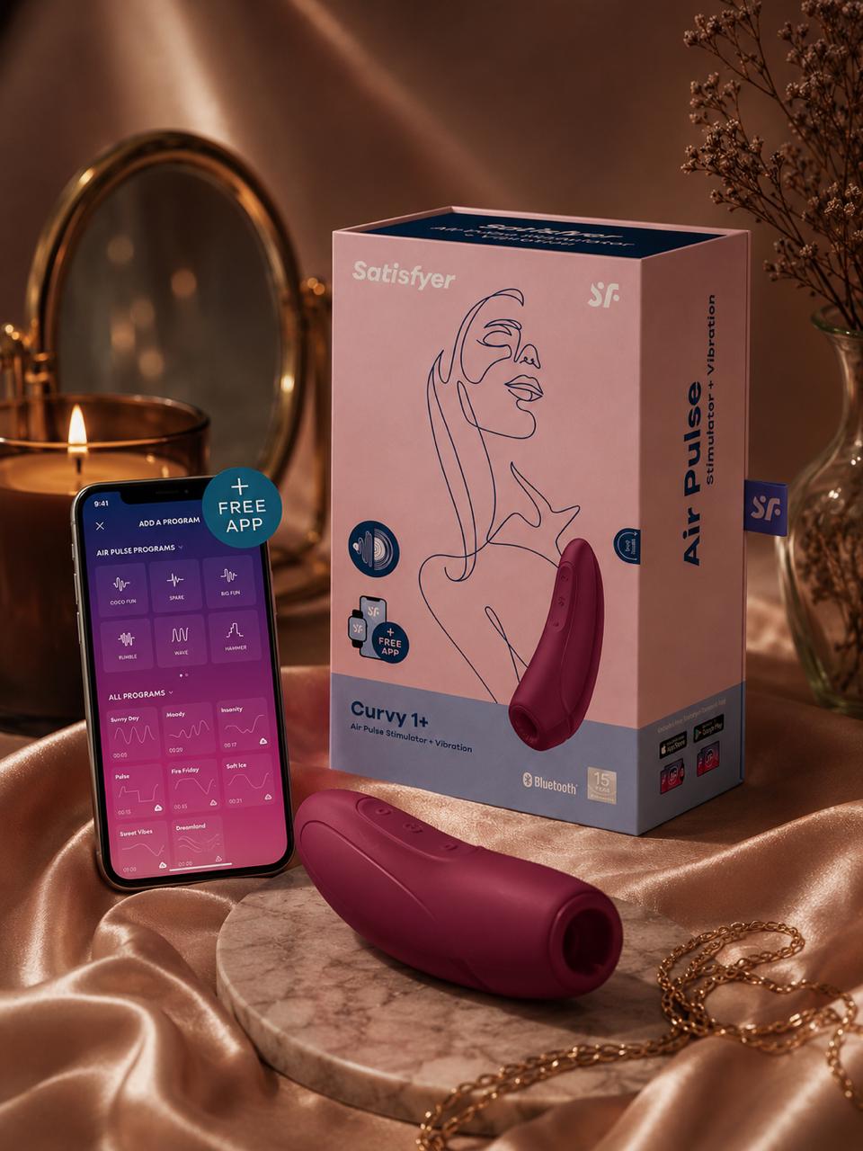 Satisfyer Curvy 1+ | Estimulador de Ondas de Presión y Vibración | Nuda